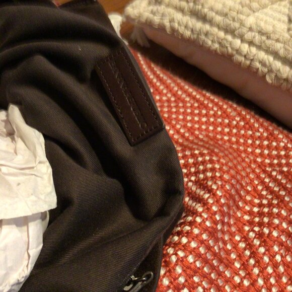 Banana Republic Chocolate suede large bag with brown leather  Not Vegan - Picture 7 of 7